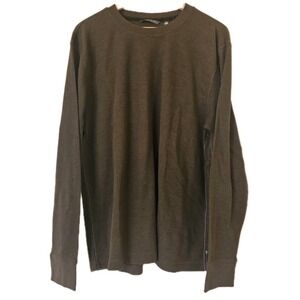 Toad Co Framer Shirt Mens L Brown Organic Cotton Thermal Waffle Knit
